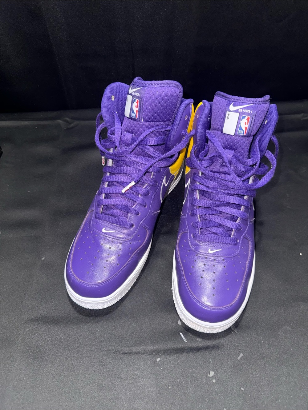 Nike Purple High-Top Sneakers with Yellow Accents